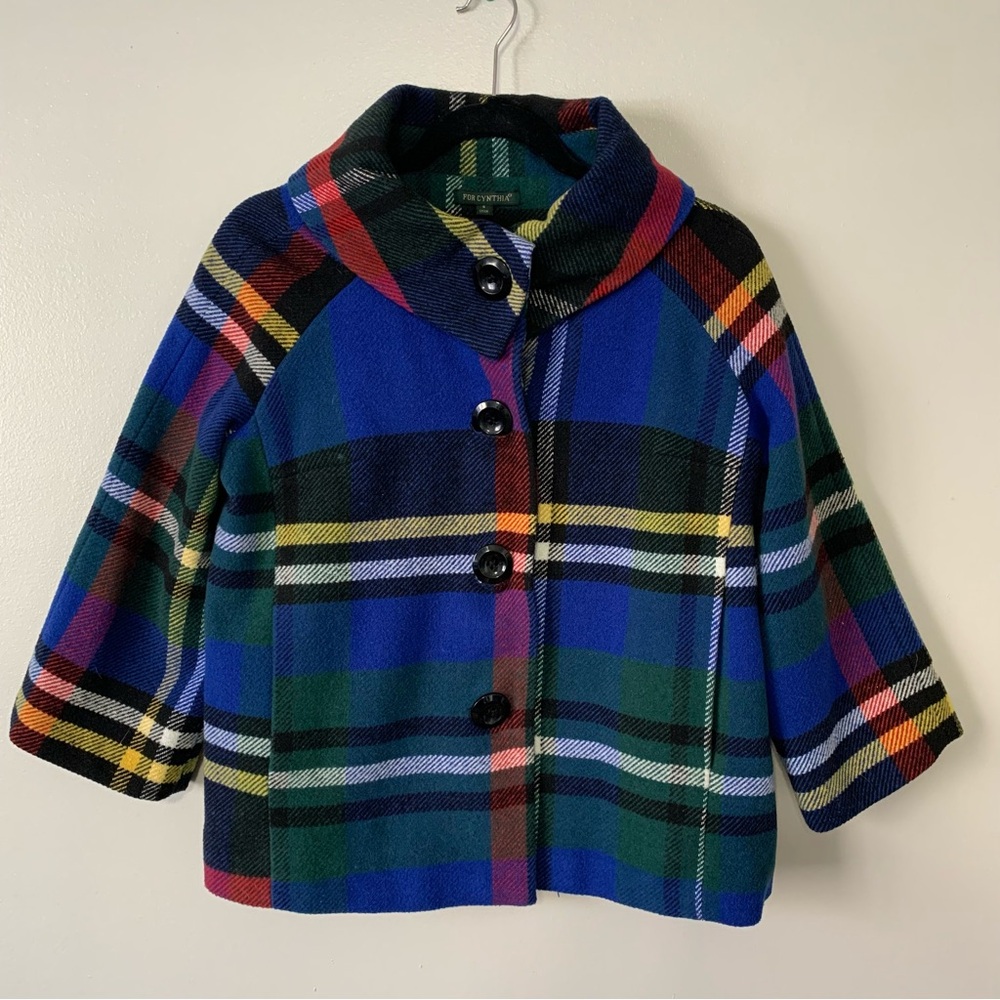 Cropped Plaid Peacoat